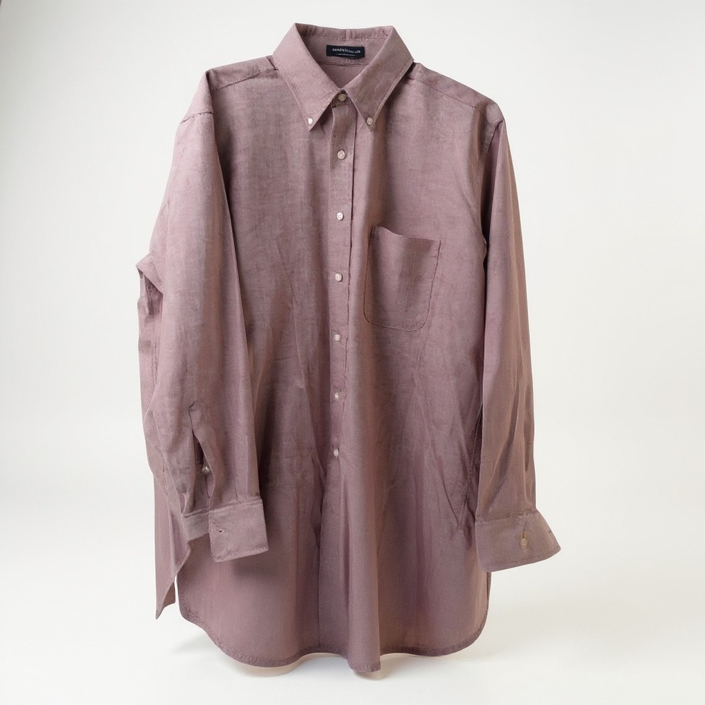 Chaps Mens Burgundy Dress Shirt Size 17-17.5 34-35